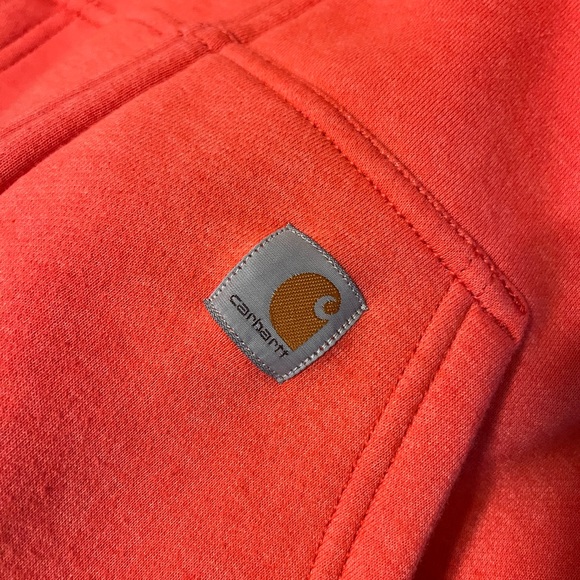 Women’s Carhartt Full Zip Hoodie Size S Coral - Picture 2 of 4